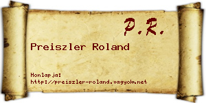 Preiszler Roland névjegykártya