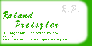 roland preiszler business card